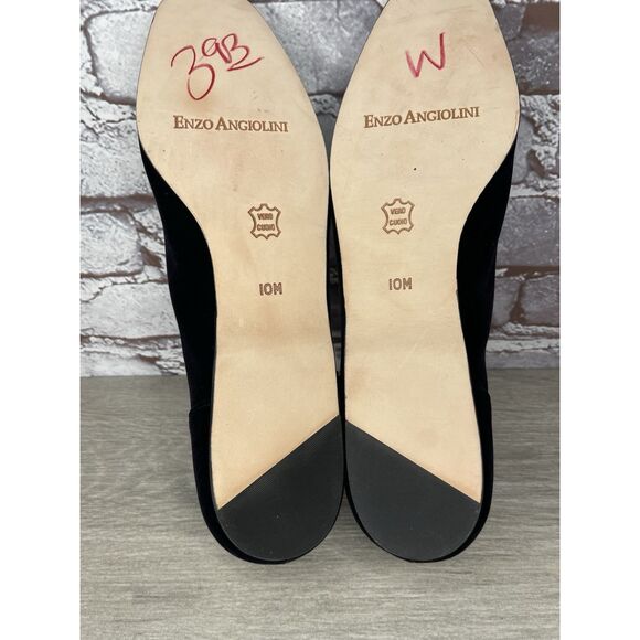 Enzo Angiolini Gray Black Suede Slip On Dress Flats Women’s Sz 10M US/40.5EU - Picture 8 of 16